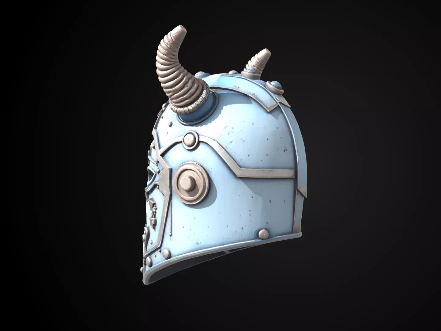 Stylized Viking Helmet - Frosthorn Berserker Free 3D print model_8