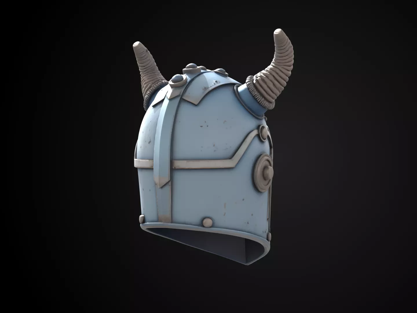 Stylized Viking Helmet - Frosthorn Berserker Free 3D print model_5