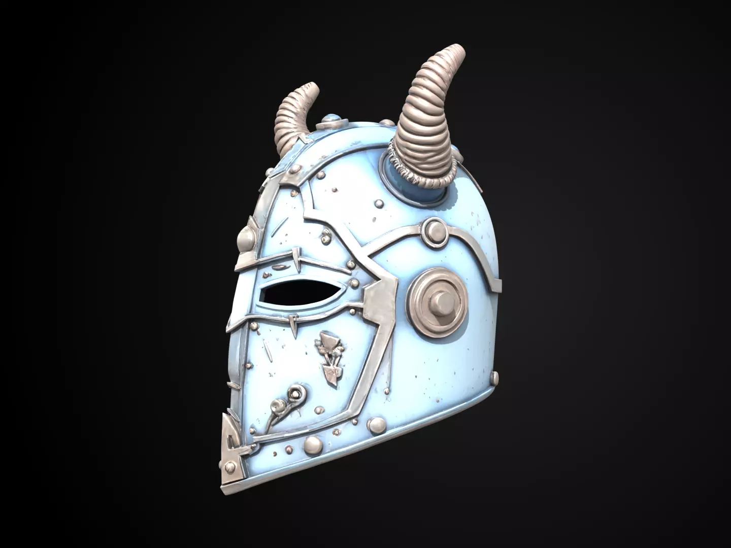 Stylized Viking Helmet - Frosthorn Berserker Free 3D print model_10