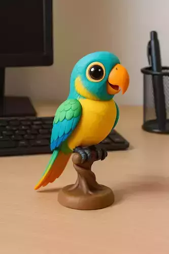 cartoon parrot 3D print model