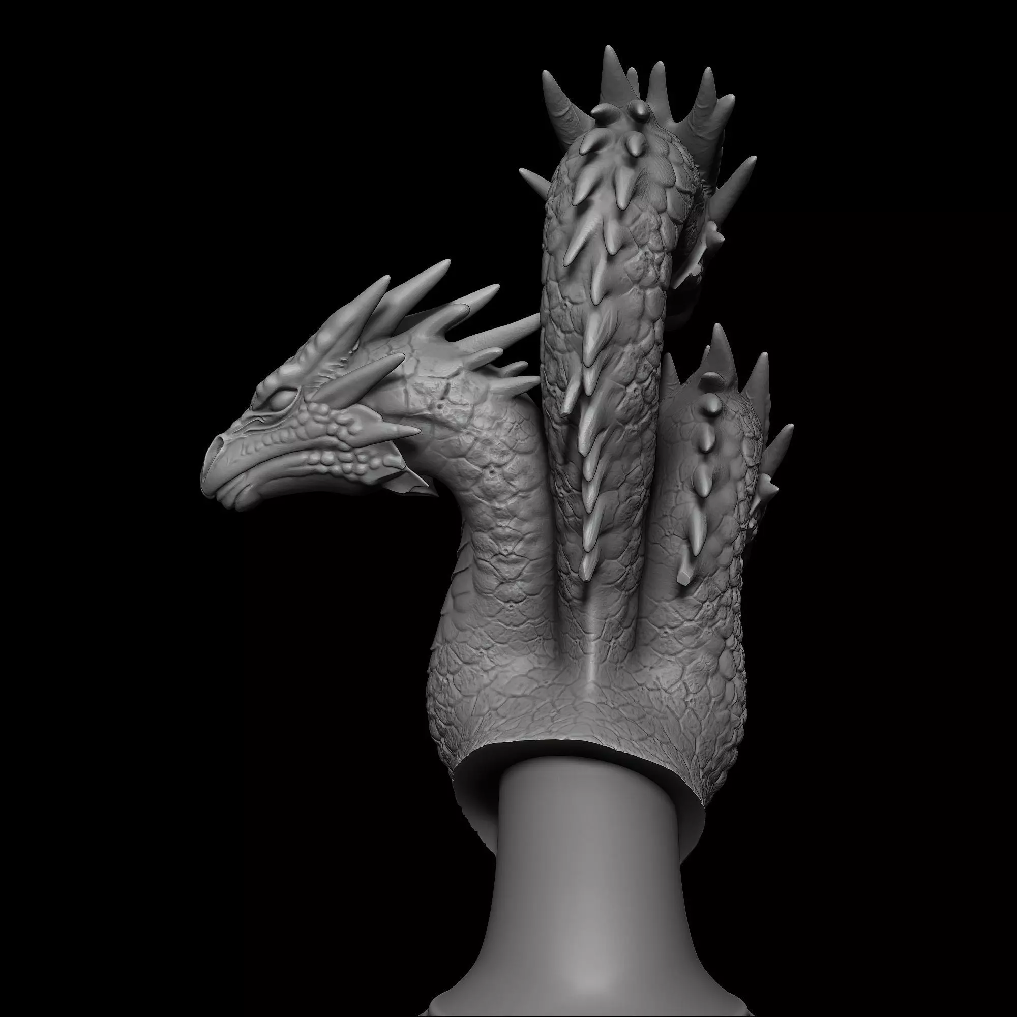 3-Headed Mythical Hydra 3D print model_4