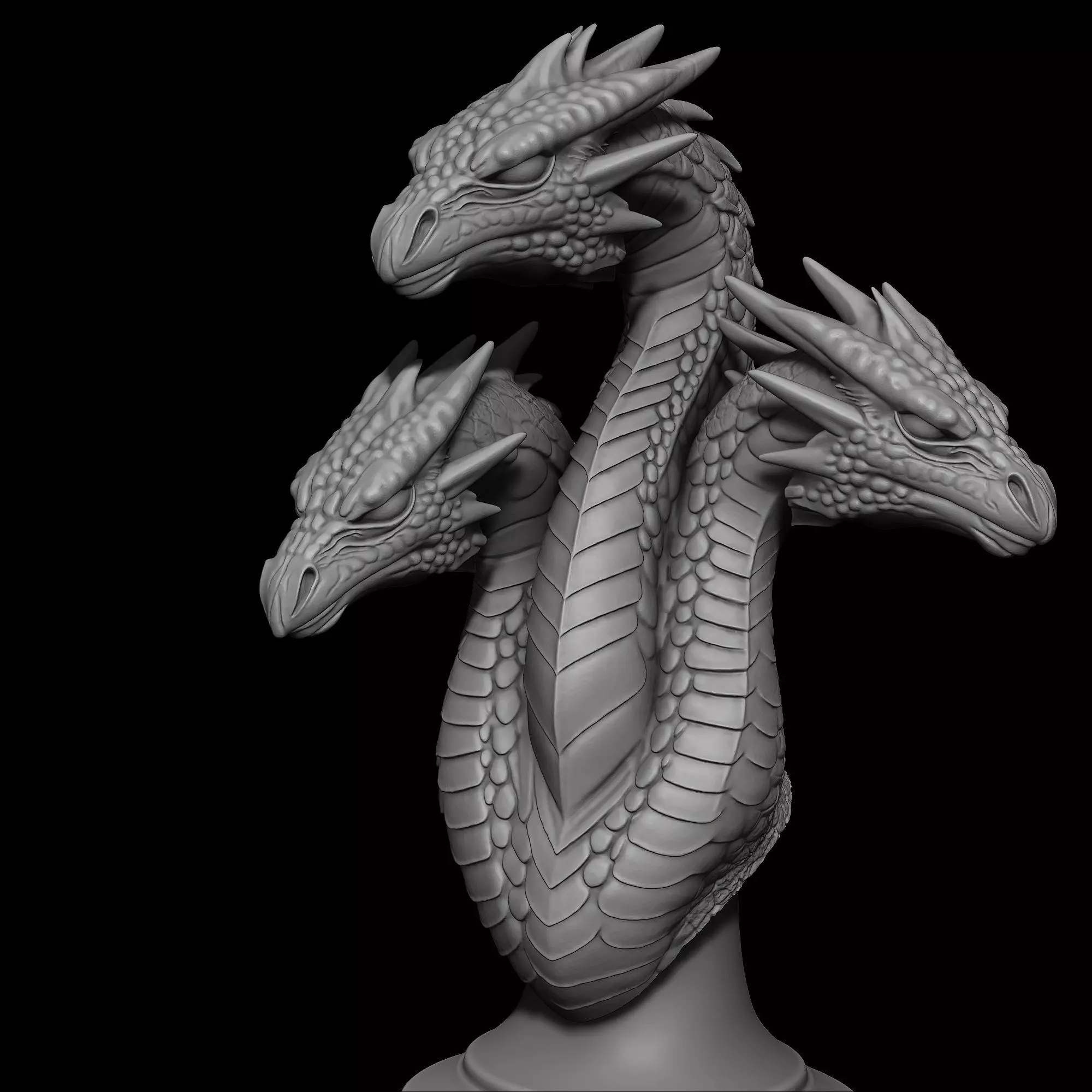 3-Headed Mythical Hydra 3D print model_3