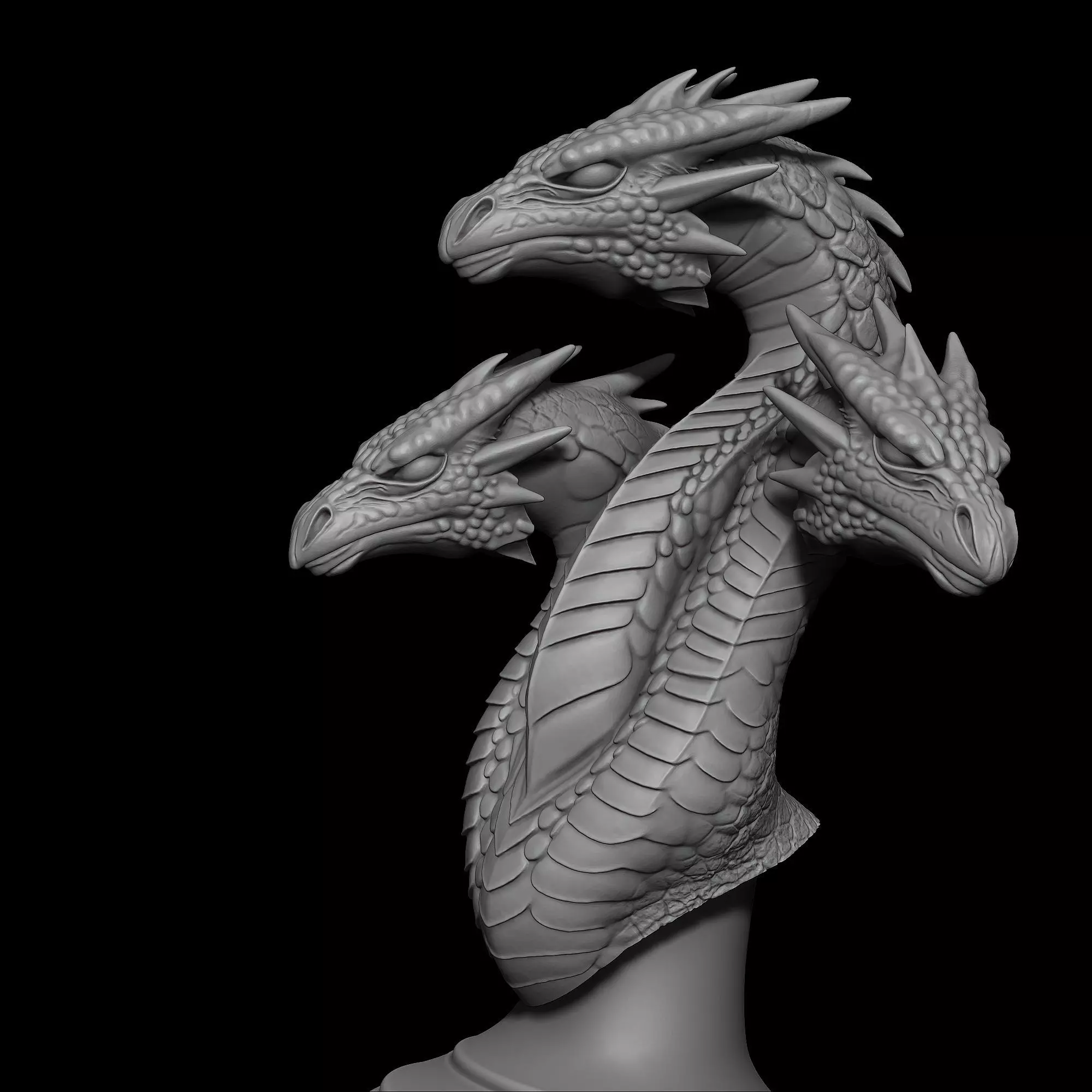 3-Headed Mythical Hydra 3D print model_5