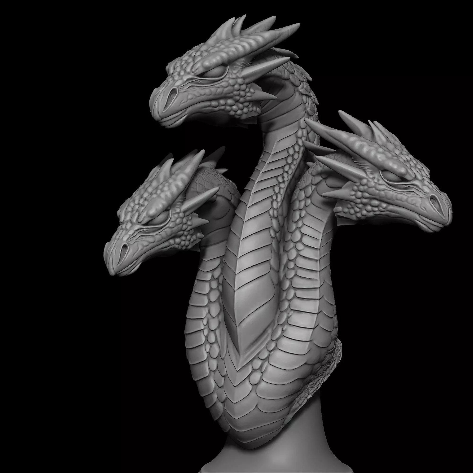 3-Headed Mythical Hydra 3D print model_0