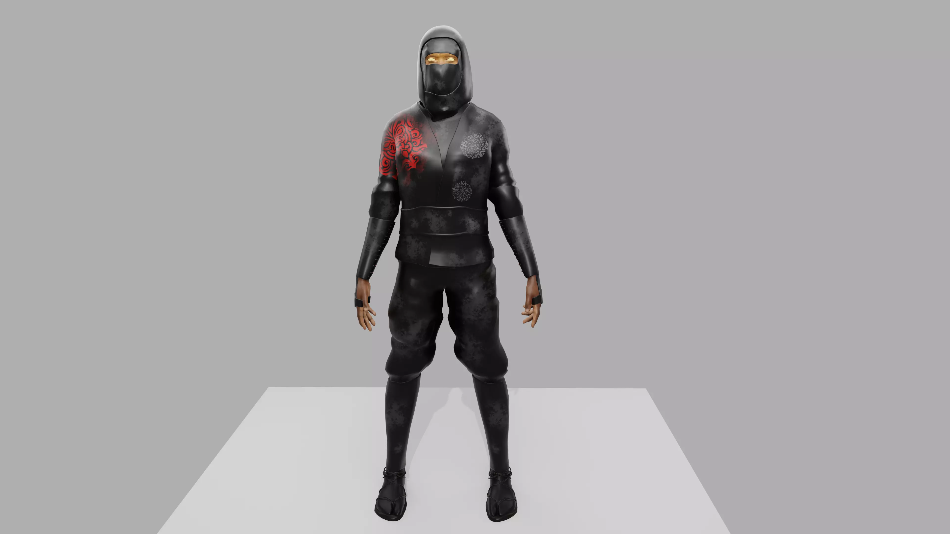 Ninja Fighter Rigged Free low-poly 3D model