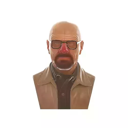 Walter White Bust Breaking Bad Dark Humor Fan Art Sculpture 3D print model