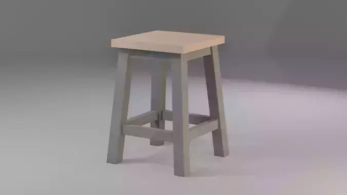 Low Poly Stool - Game Ready Asset Low-poly 3D model
