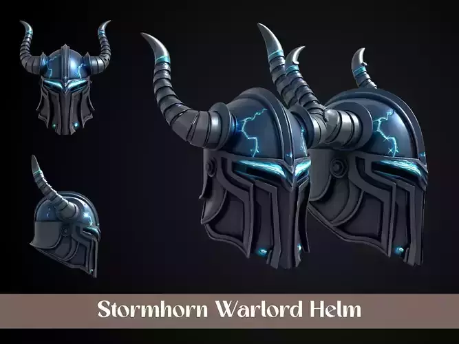 Stylized Viking Helmet - Stormhorn Warlord 3D print model
