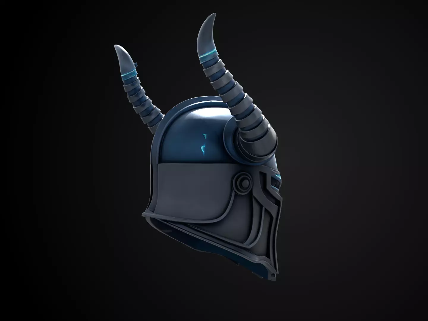 Stylized Viking Helmet - Stormhorn Warlord 3D print model_4