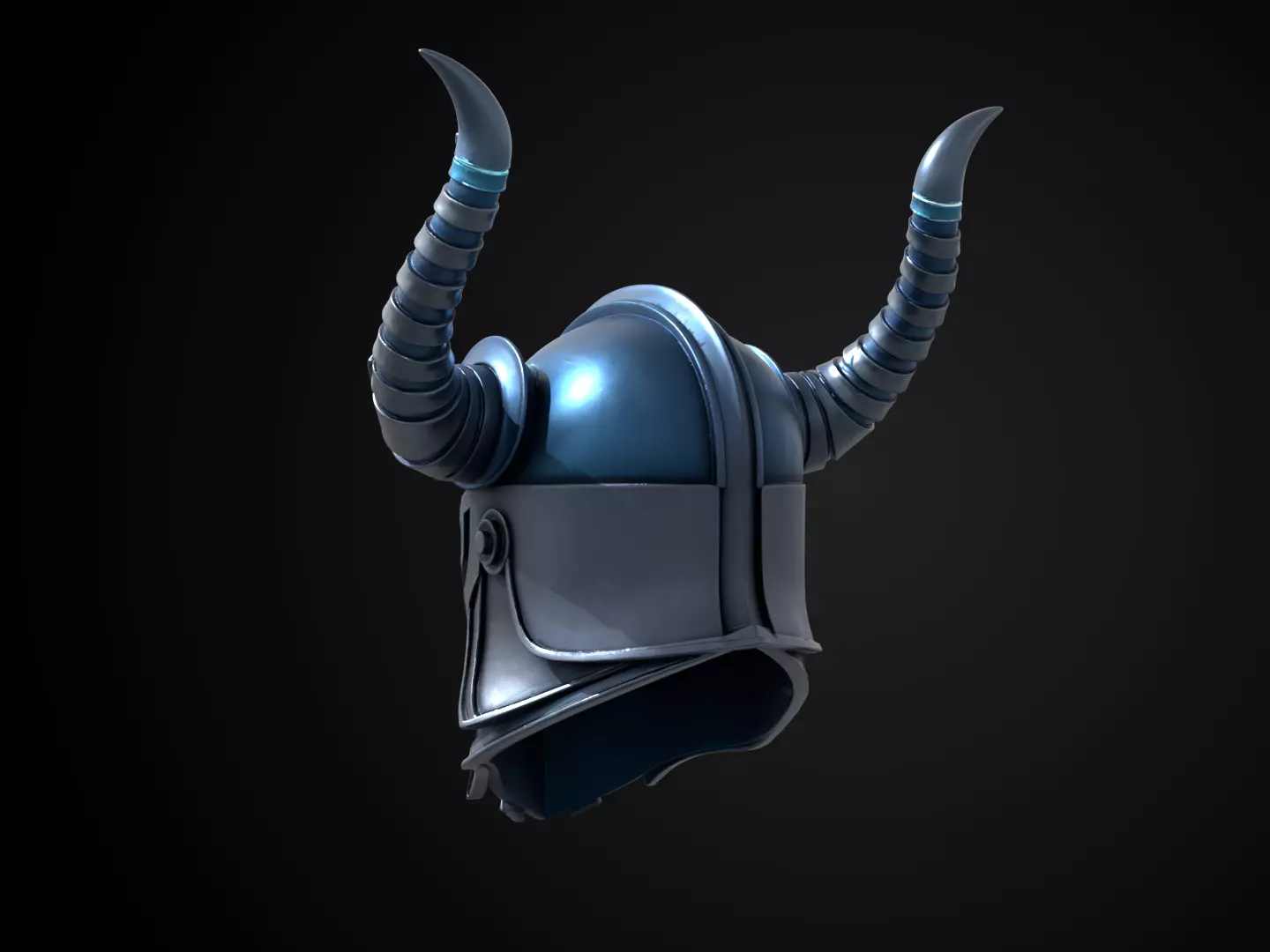 Stylized Viking Helmet - Stormhorn Warlord 3D print model_7
