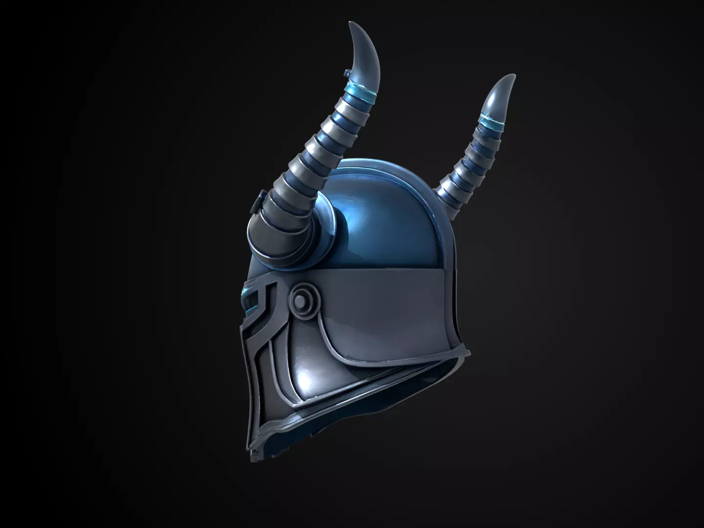 Stylized Viking Helmet - Stormhorn Warlord 3D print model_8