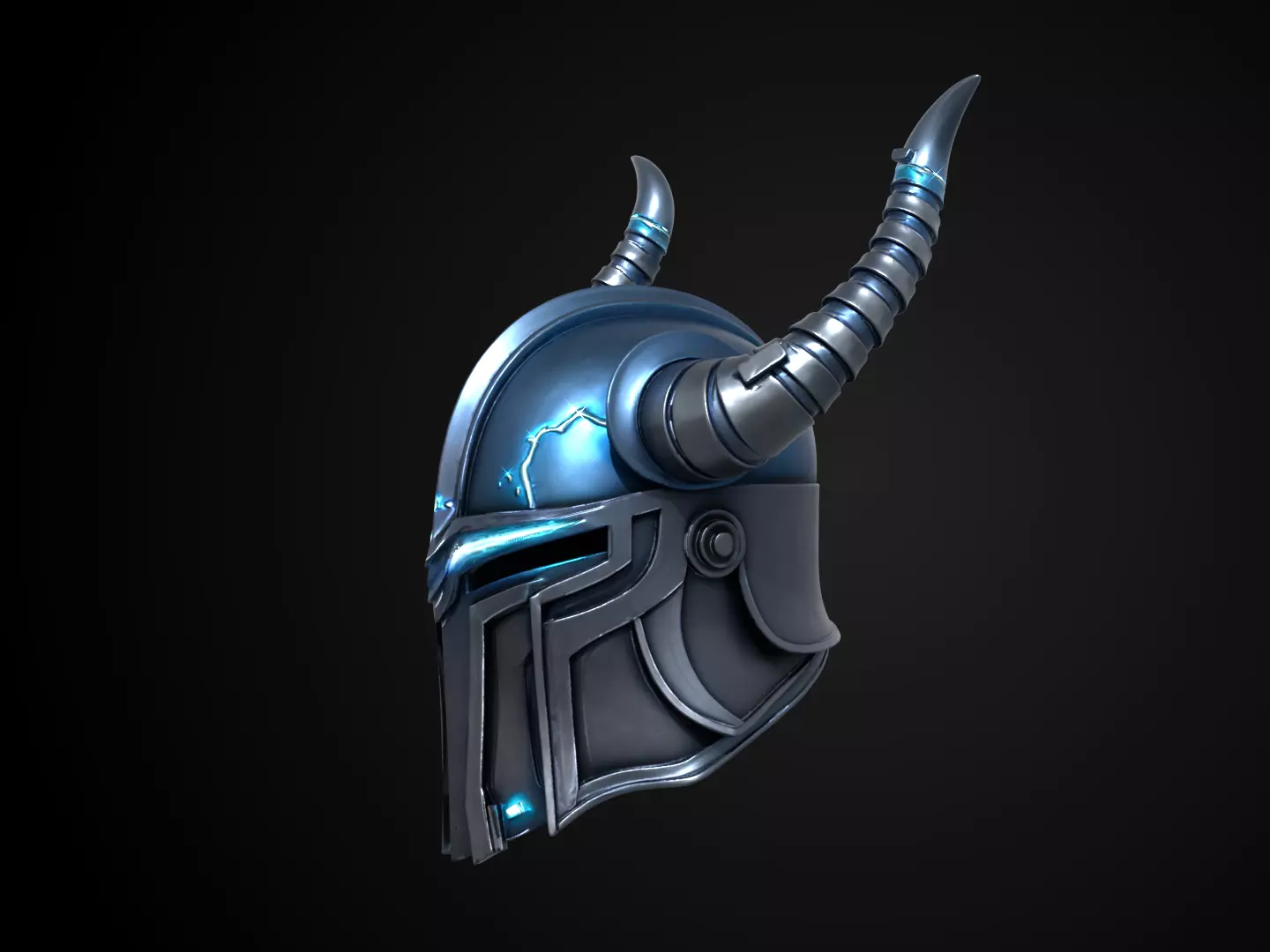 Stylized Viking Helmet - Stormhorn Warlord 3D print model_10