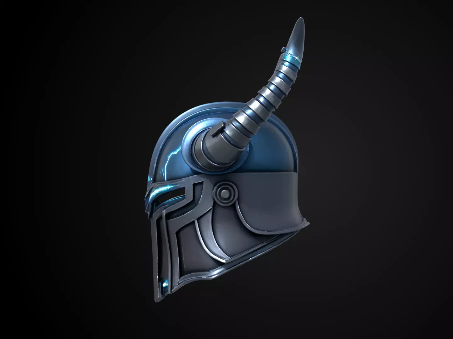 Stylized Viking Helmet - Stormhorn Warlord 3D print model_9