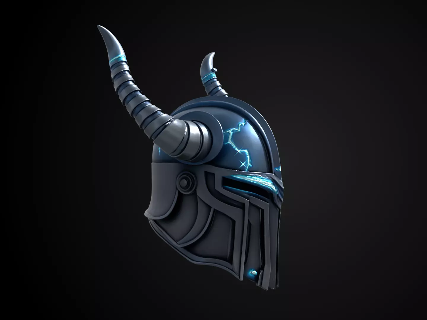 Stylized Viking Helmet - Stormhorn Warlord 3D print model_2