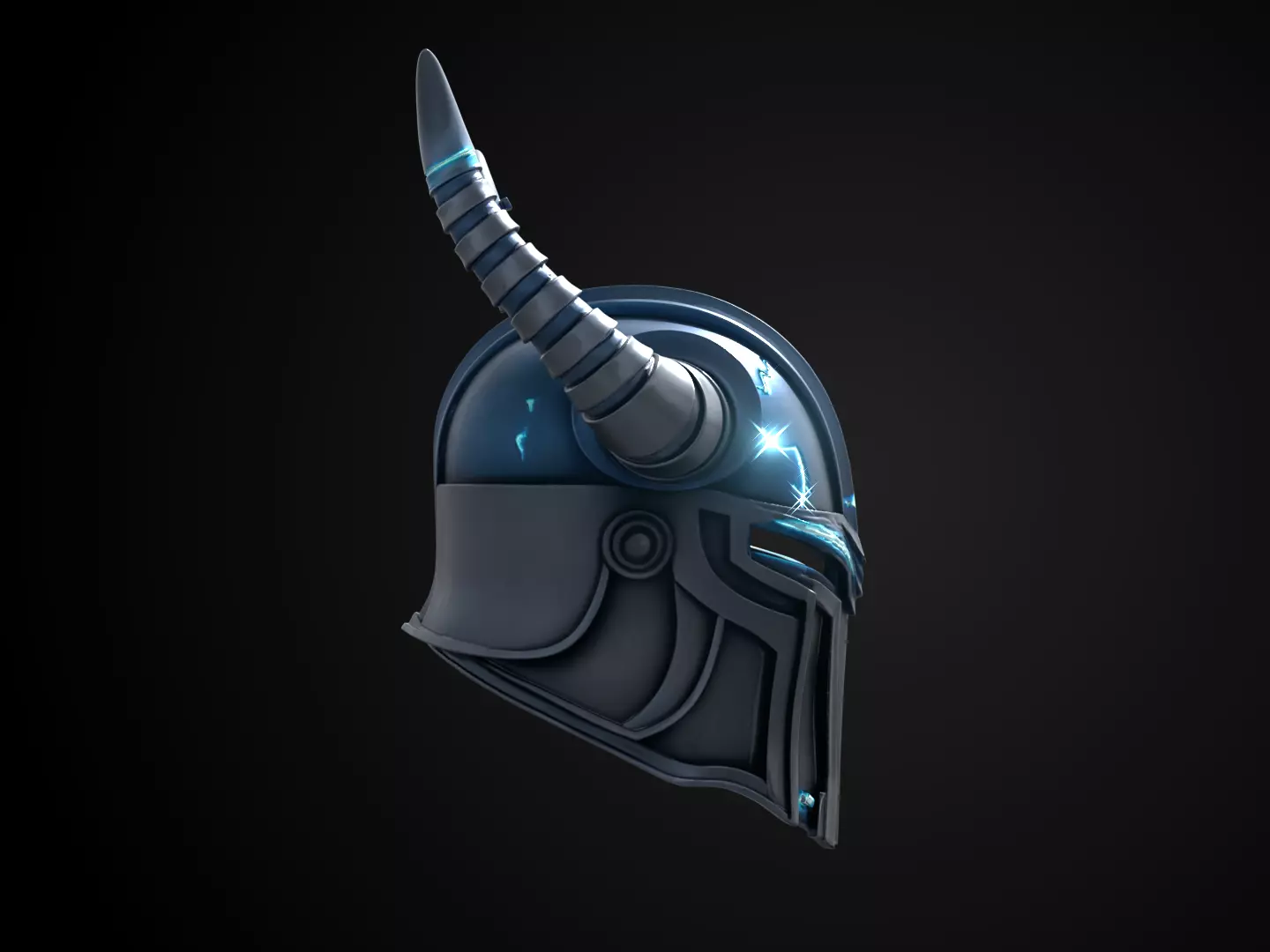 Stylized Viking Helmet - Stormhorn Warlord 3D print model_3