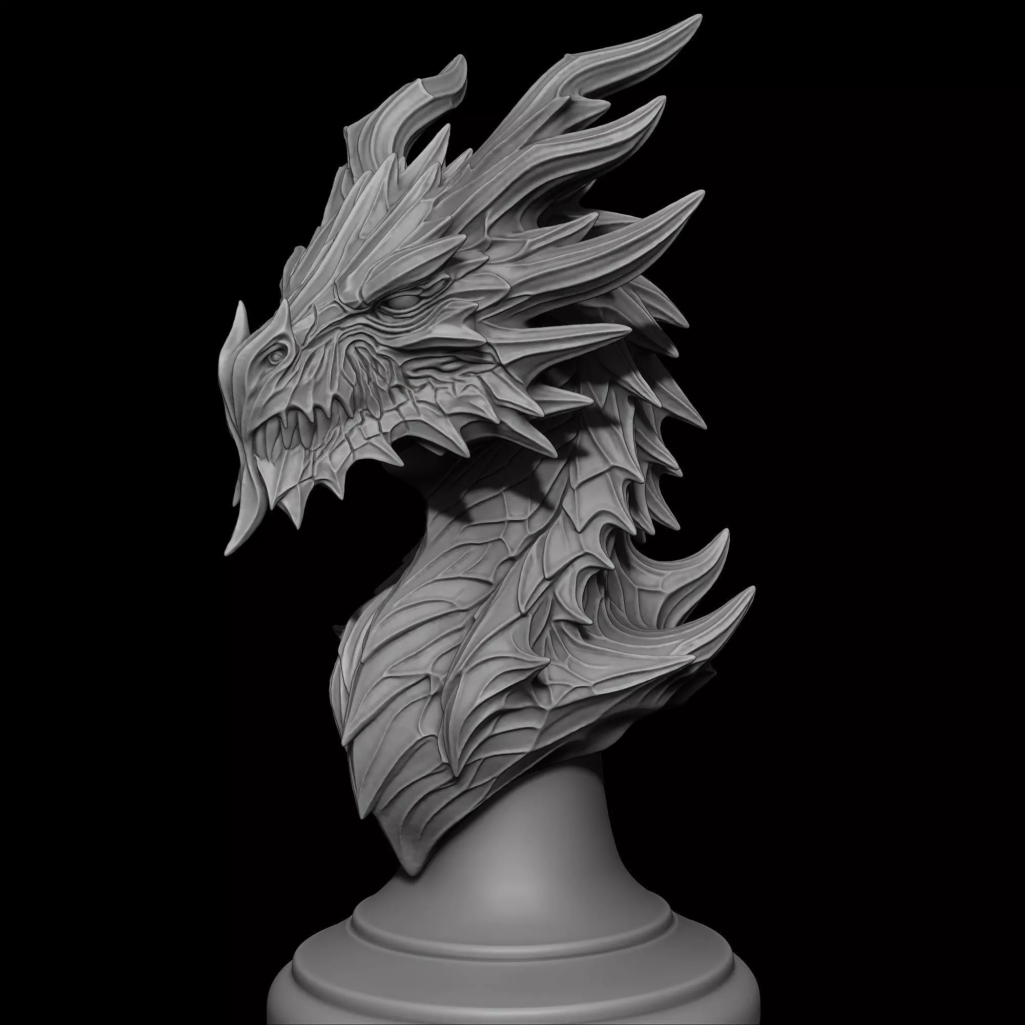 Alduin the World Eater from Skyrim Bust 3D print model_2