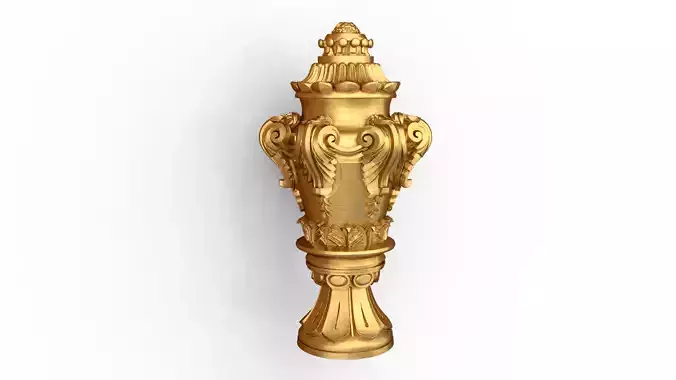Classical urn decorative onlay cnc 3d printing stl 01