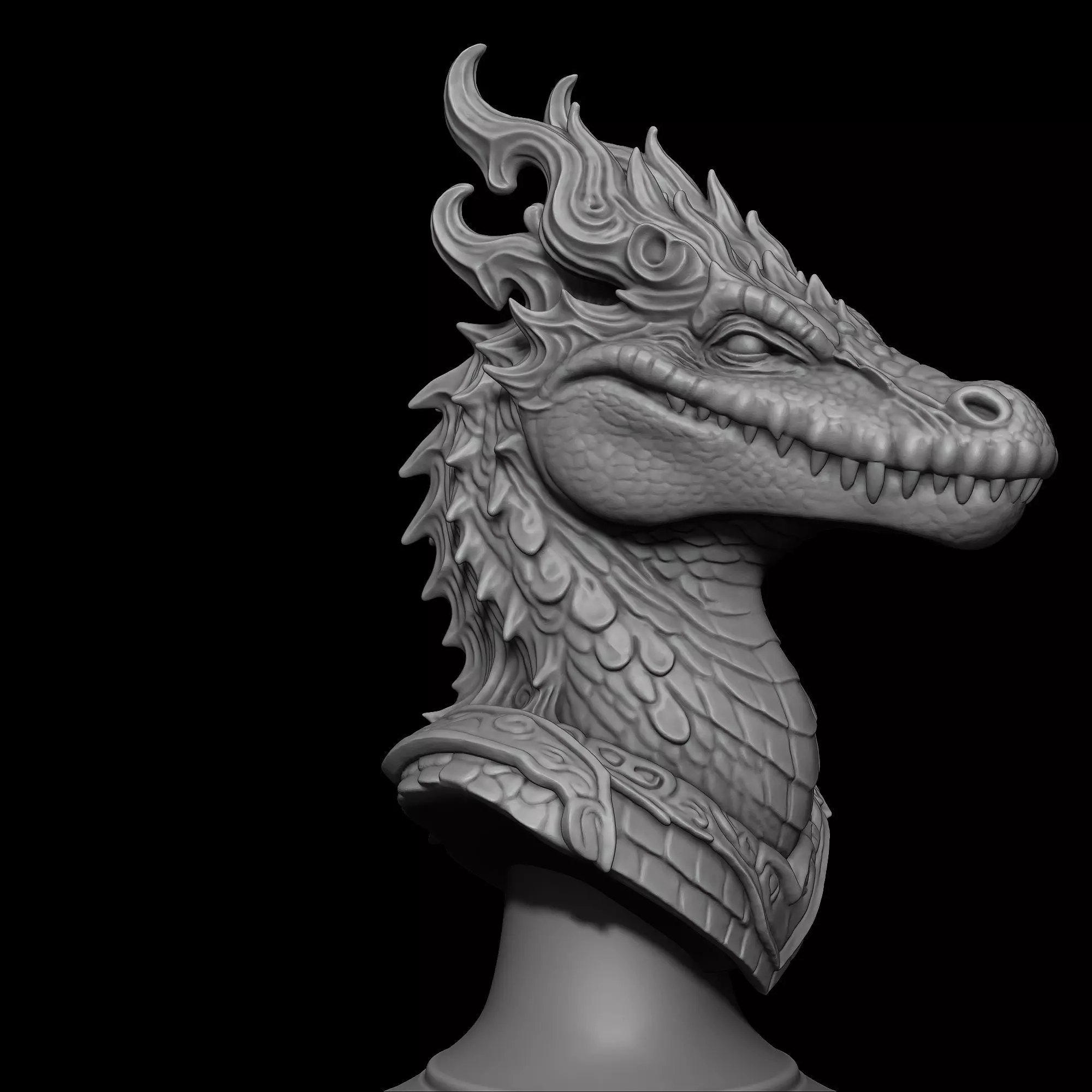 Mystical Crocodile Bust 3D print model