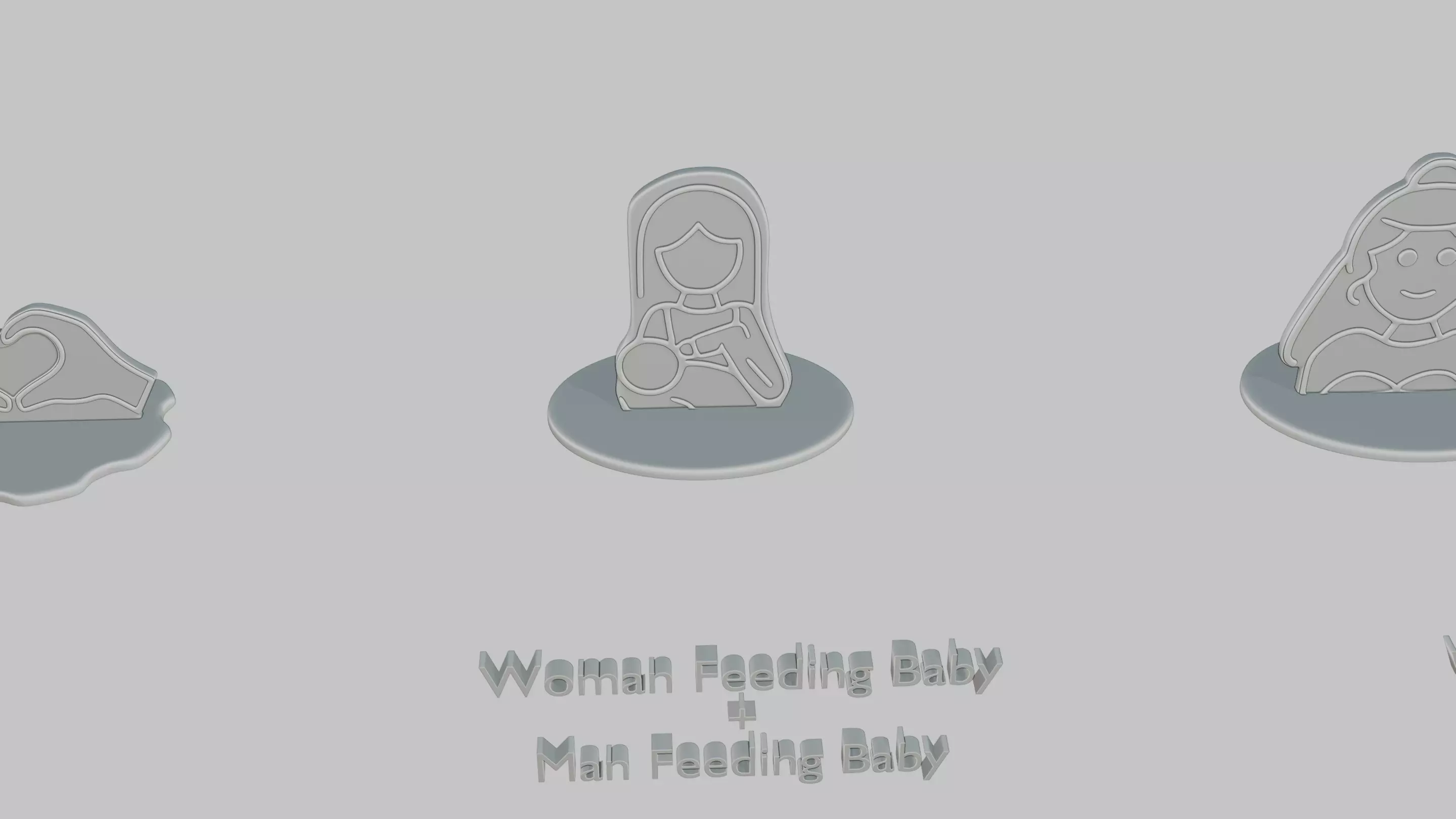 International Womens Day Mini Pack Emoji Statues 3D print model_3