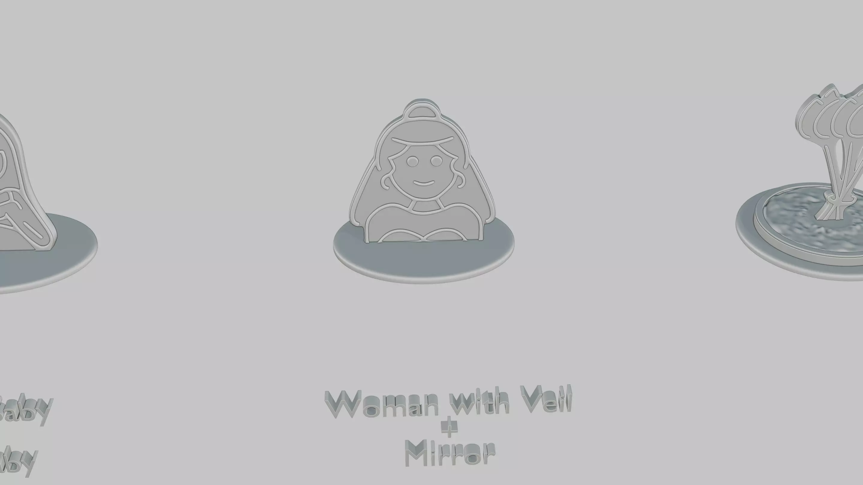 International Womens Day Mini Pack Emoji Statues 3D print model_4