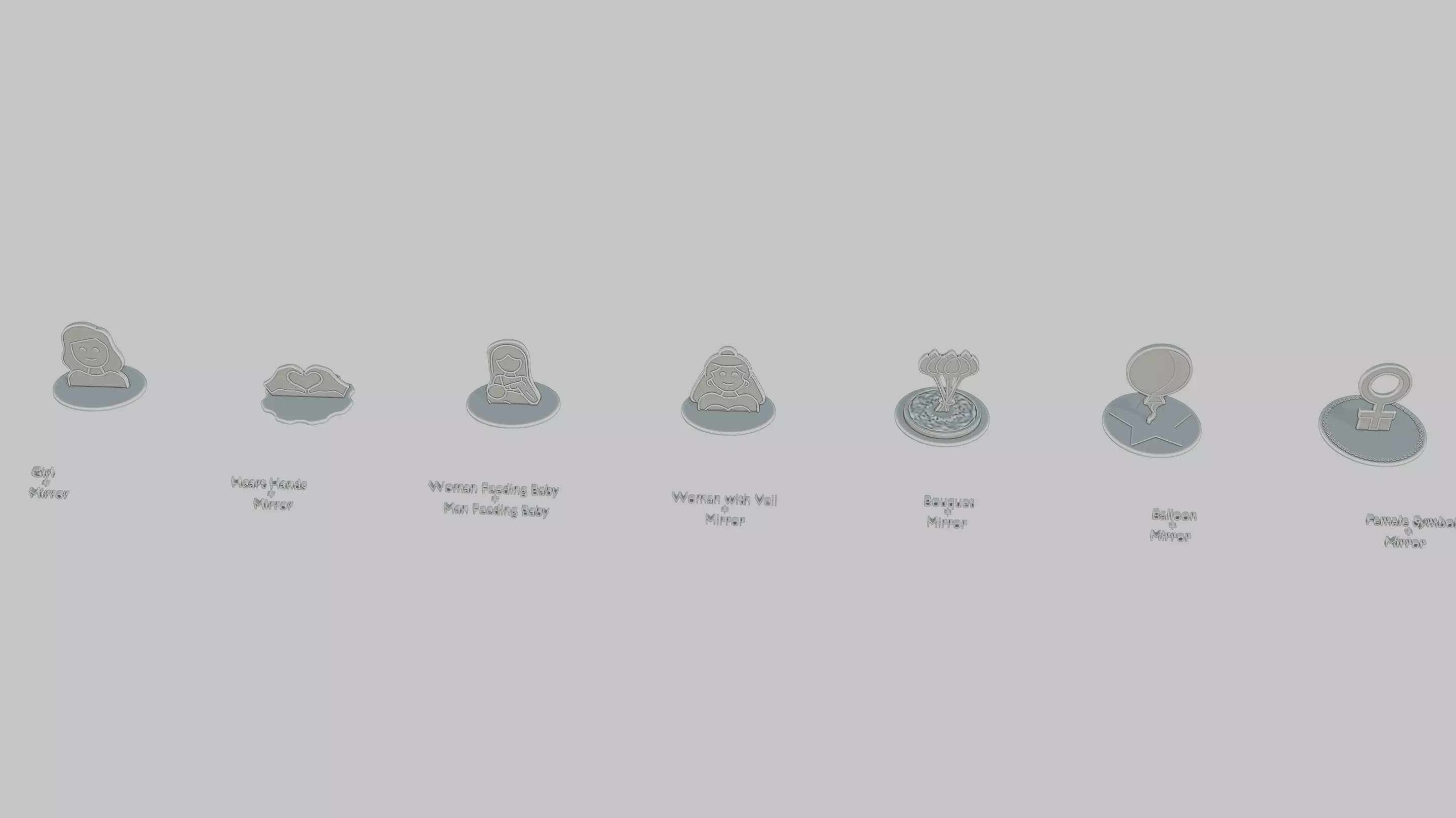 International Womens Day Mini Pack Emoji Statues 3D print model_0