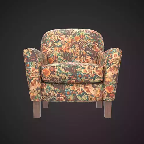 Vintage Armchair 3D Model Textured FBX OBJ Blend