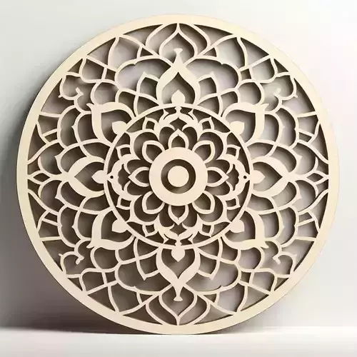 Carved Wooden Mandala Wall Art