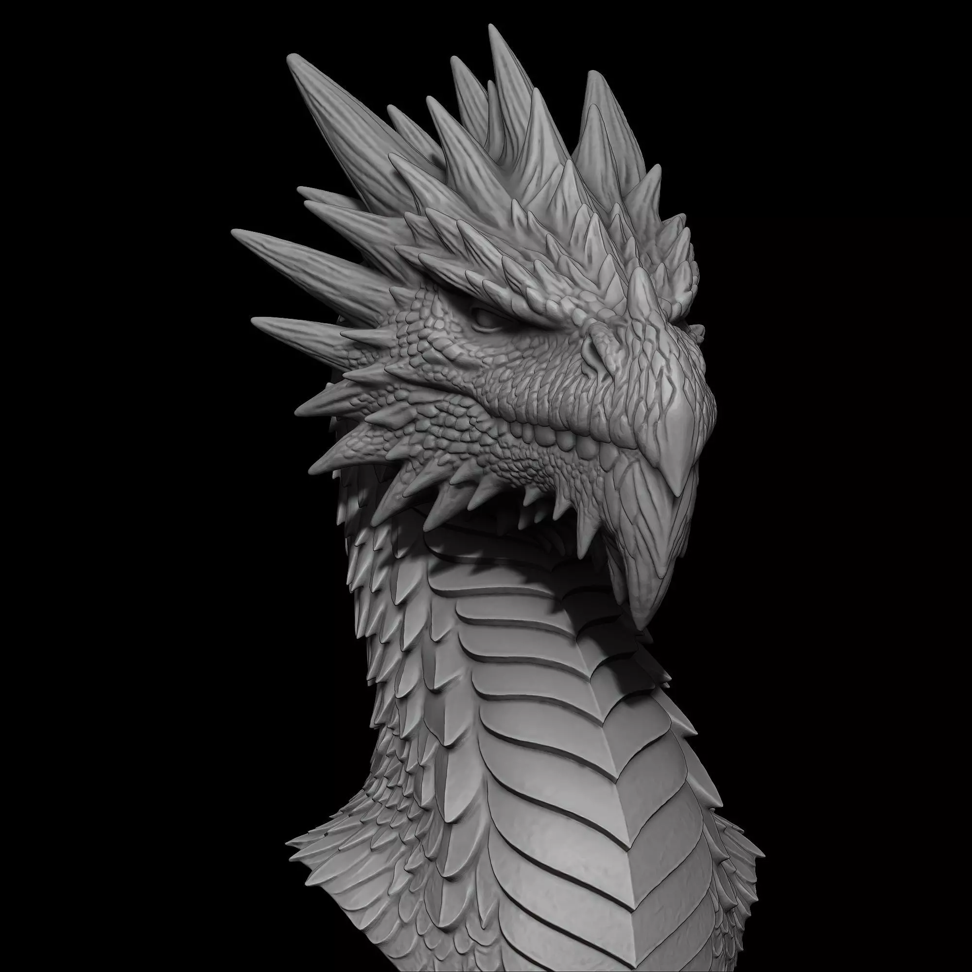 the Black from Tolkiens legendarium bust 3D print model_3