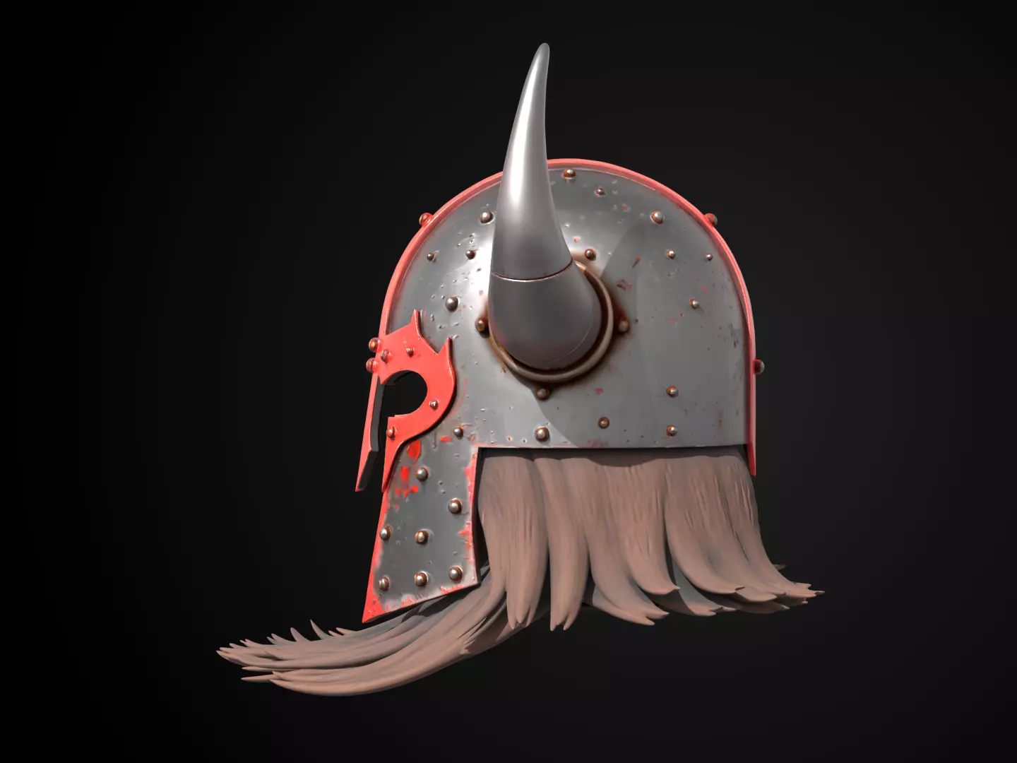 Stylized Viking Helmet - Bloodfang Raider 3D print model_9