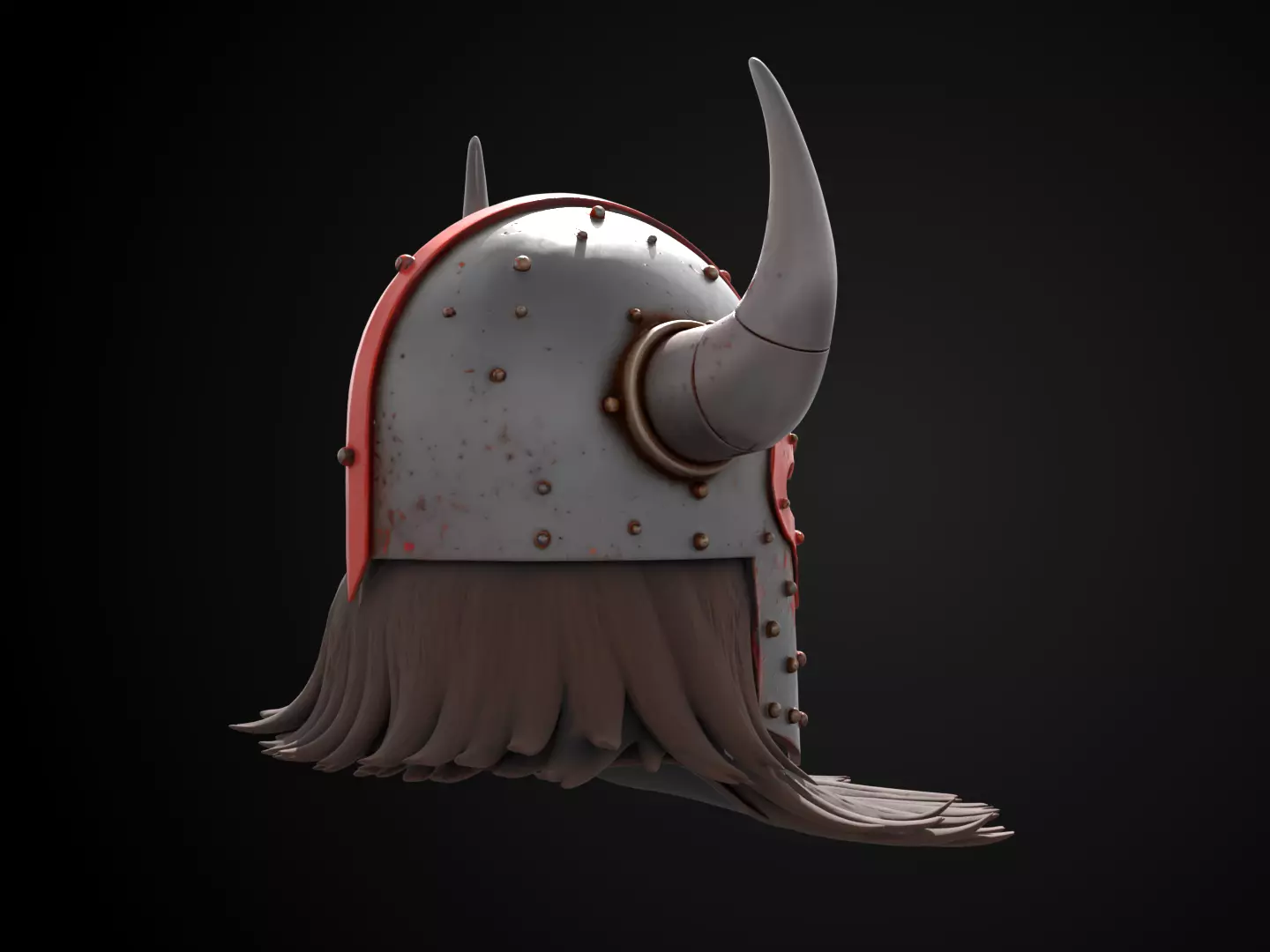 Stylized Viking Helmet - Bloodfang Raider 3D print model_4