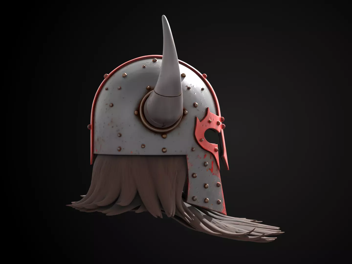 Stylized Viking Helmet - Bloodfang Raider 3D print model_3