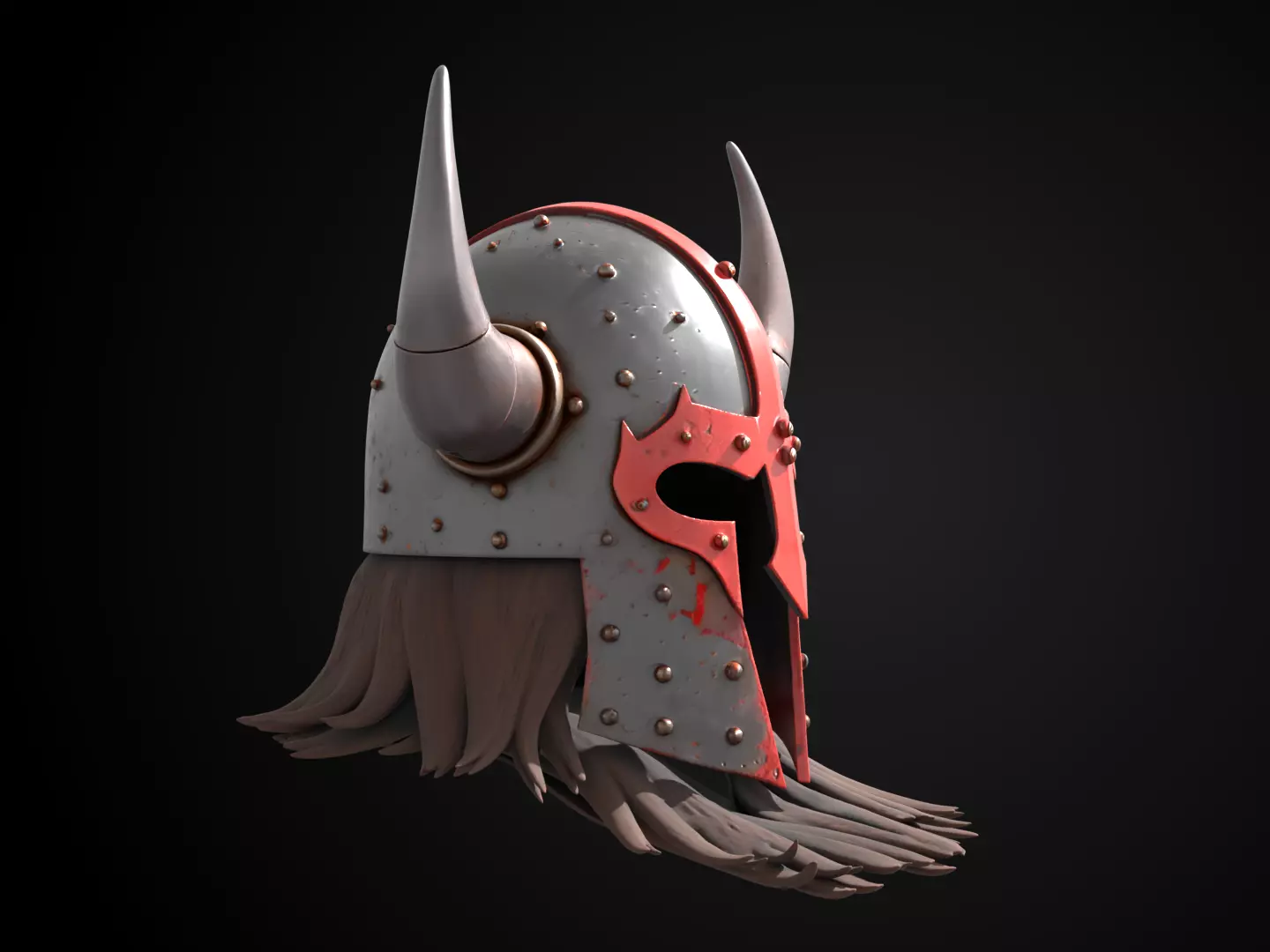 Stylized Viking Helmet - Bloodfang Raider 3D print model_2