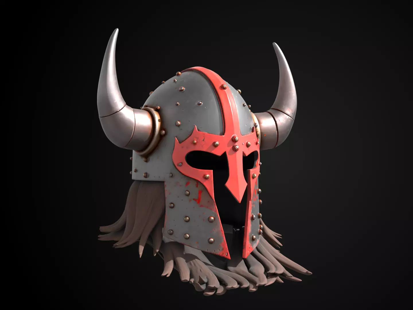 Stylized Viking Helmet - Bloodfang Raider 3D print model_1