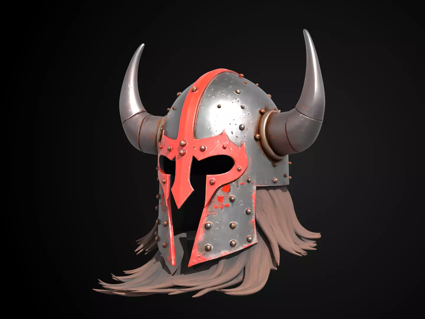 Stylized Viking Helmet - Bloodfang Raider 3D print model_11