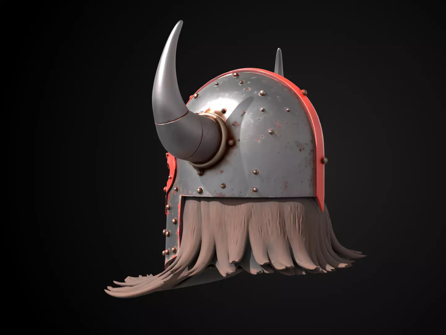 Stylized Viking Helmet - Bloodfang Raider 3D print model_8