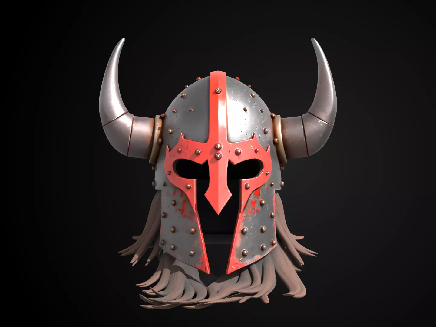 Stylized Viking Helmet - Bloodfang Raider 3D print model_12