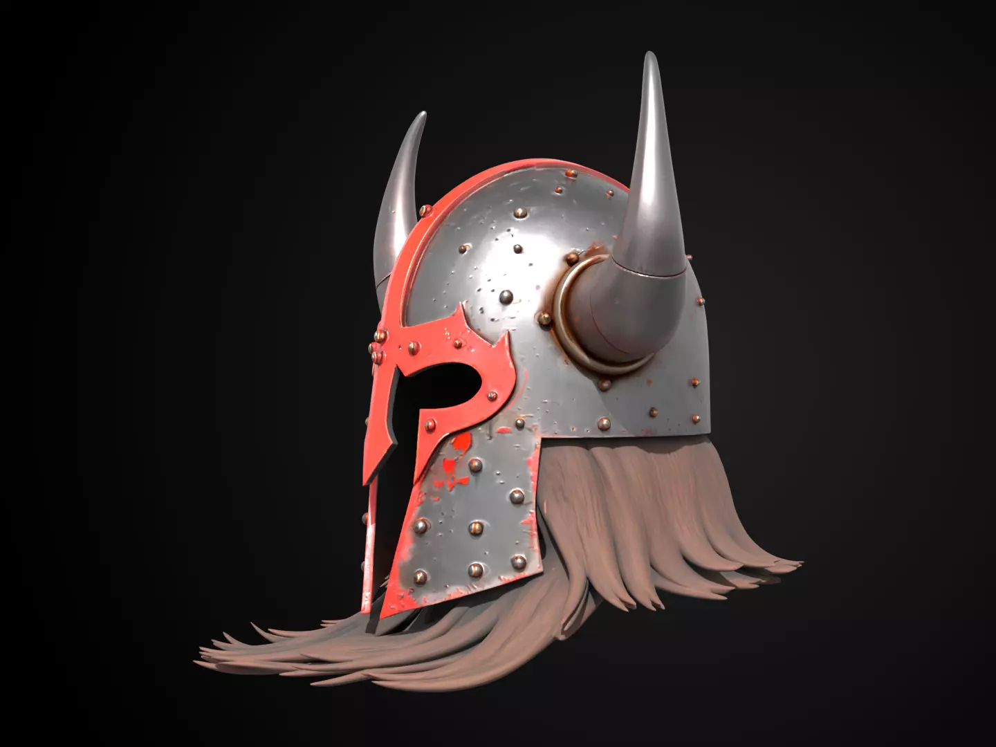 Stylized Viking Helmet - Bloodfang Raider 3D print model_10