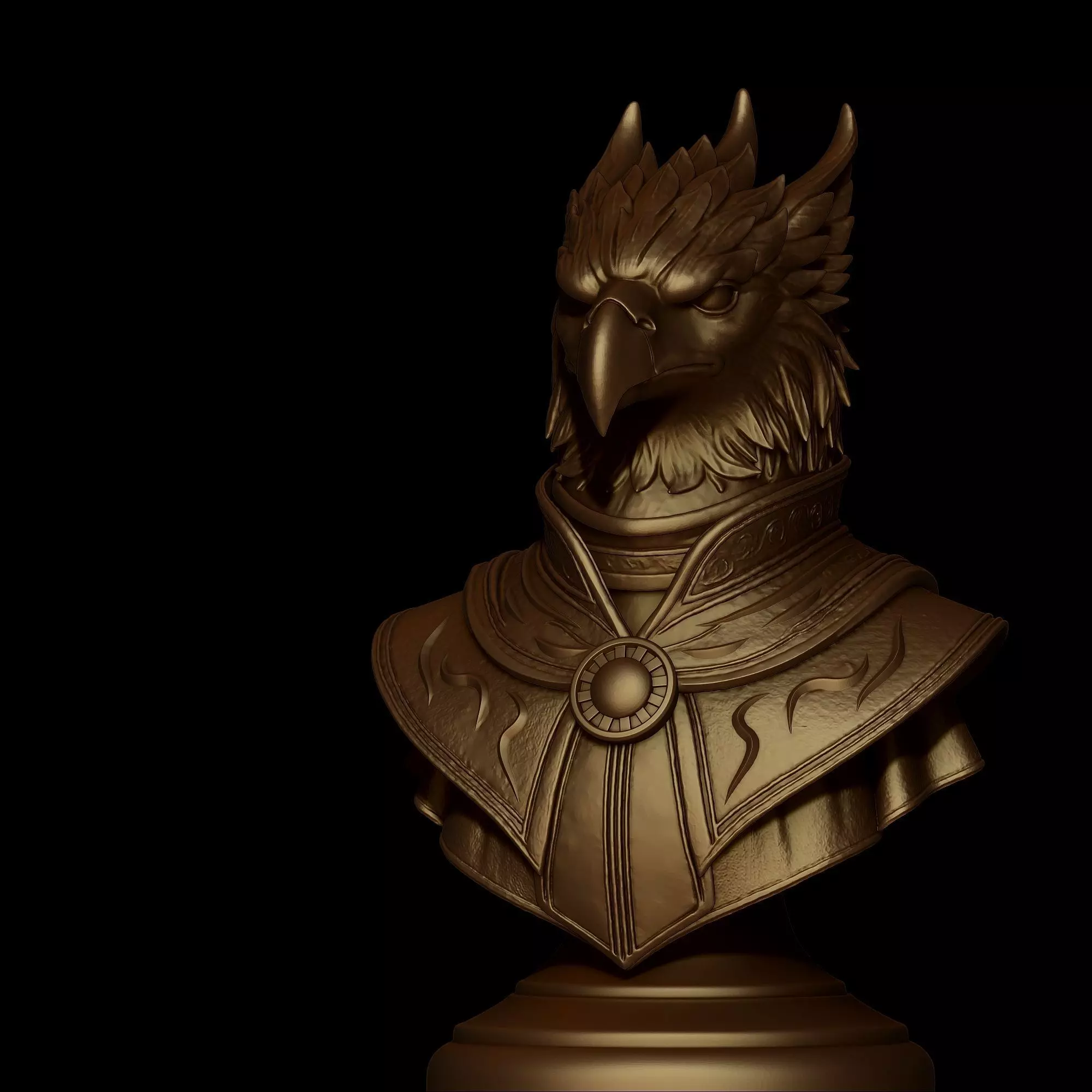 Royal Griffin Bust Free 3D print model_3