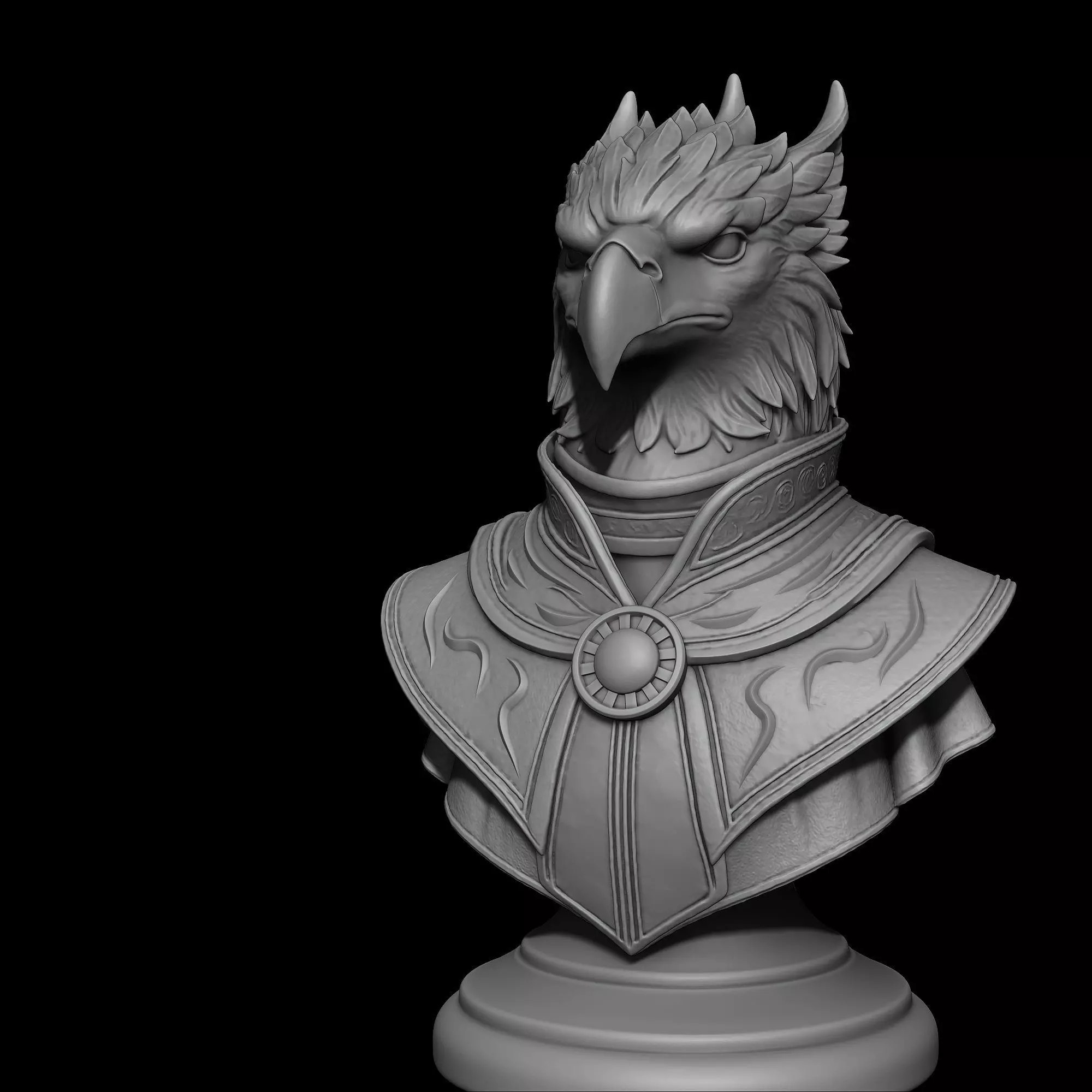 Royal Griffin Bust Free 3D print model_1