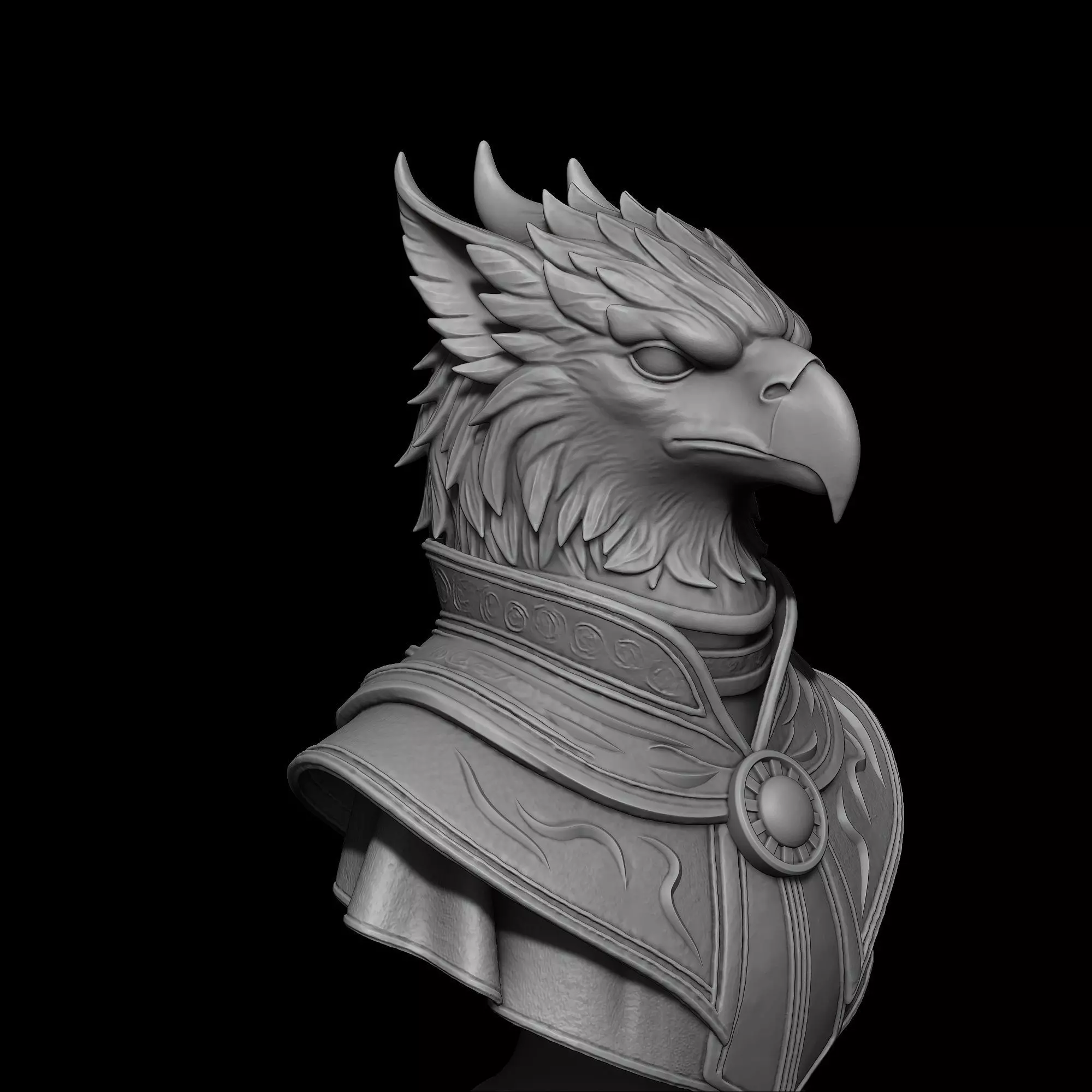 Royal Griffin Bust Free 3D print model_2
