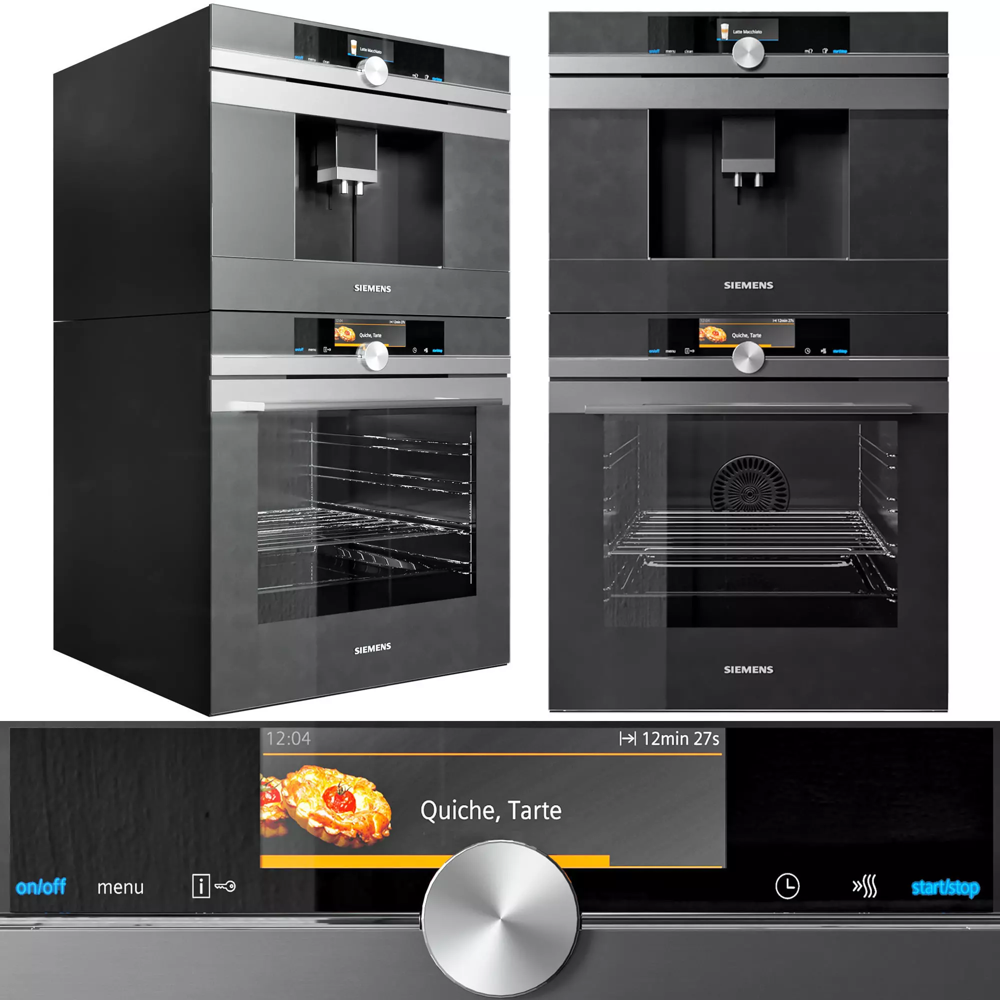 Miele Siemens and Bosch double oven and coffeemaker collection S 3D model_3