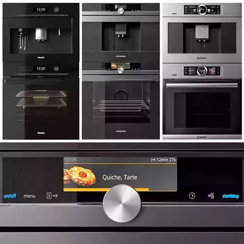 Miele Siemens and Bosch double oven and coffeemaker collection S 3D model Miele Siemens and Bosch double oven and coffeemaker collection S 3D model