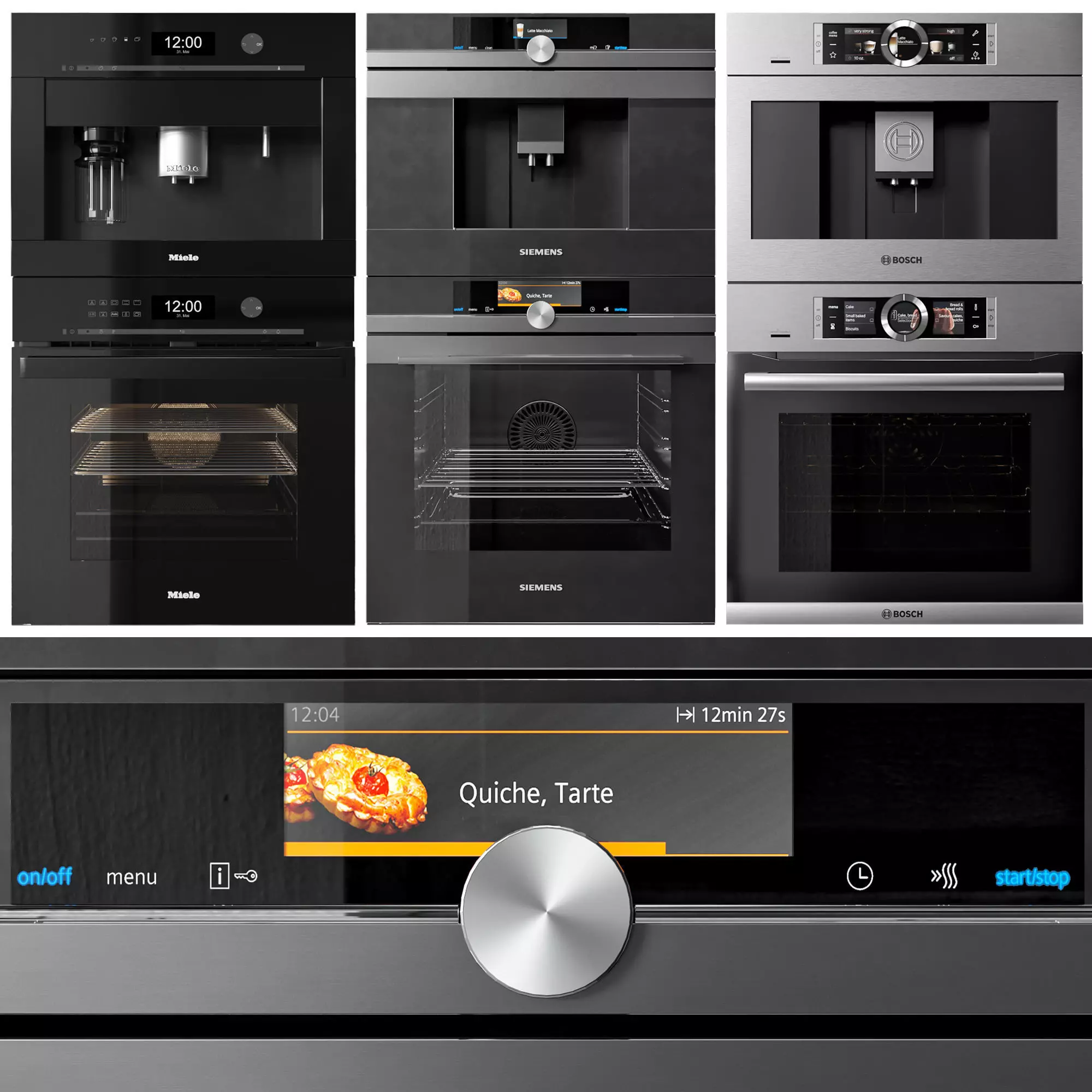 Miele Siemens and Bosch double oven and coffeemaker collection S 3D model_0
