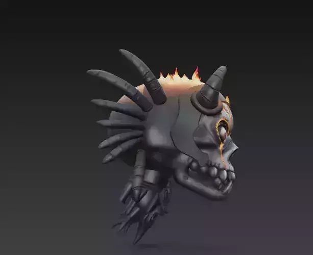 Doom Jester Skull - Stylized Demonic Mask with Demonic 5 3D print model