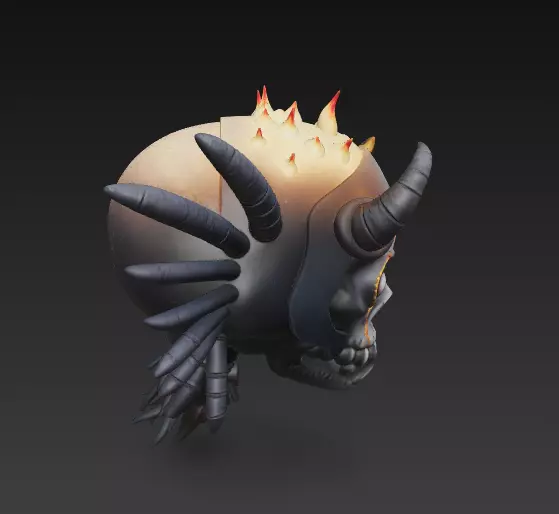 Doom Jester Skull - Stylized Demonic Mask with Demonic 5 3D print model_5