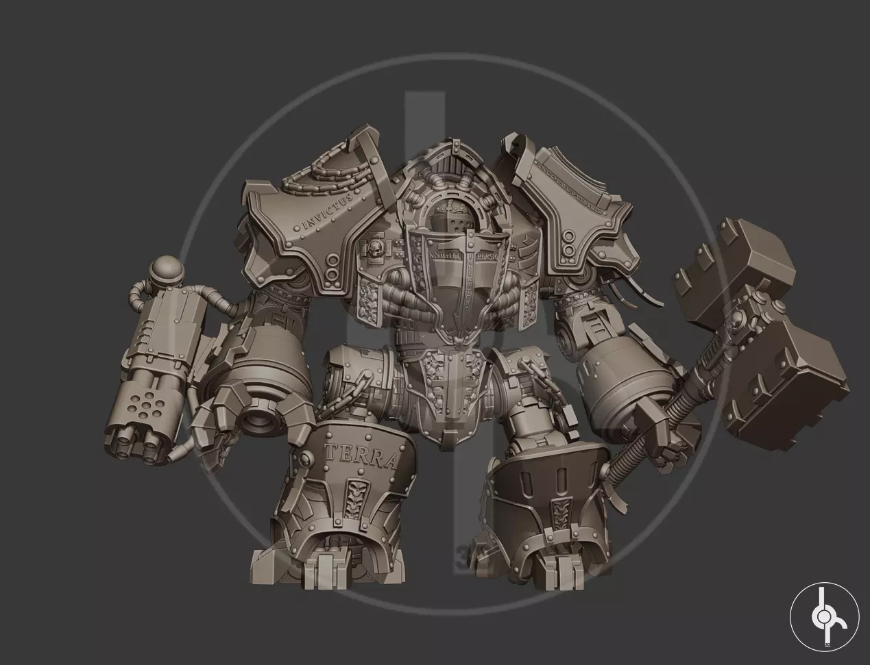 Grey Heavy Robot Cronus 3D print model_0