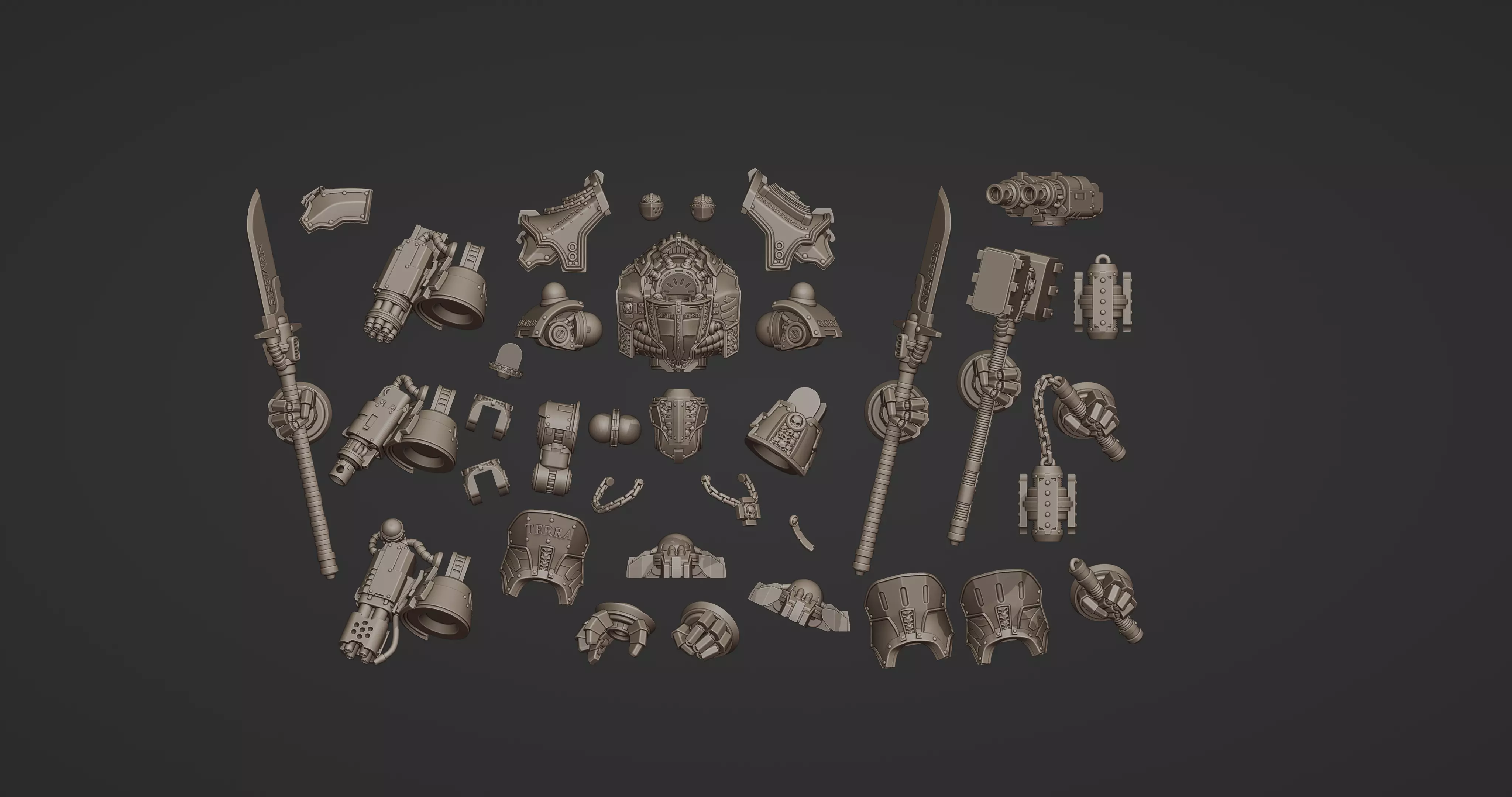 Grey Heavy Robot Cronus 3D print model_1