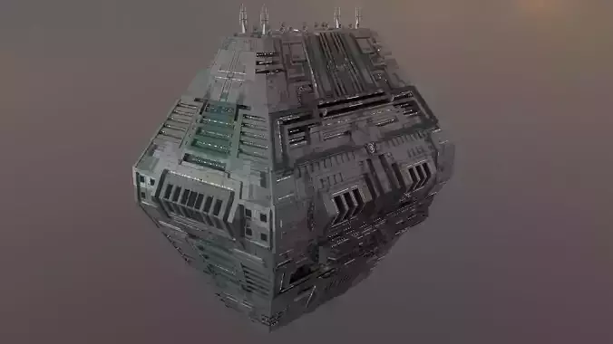 Spaceport Station Hub High-Detail SciFi