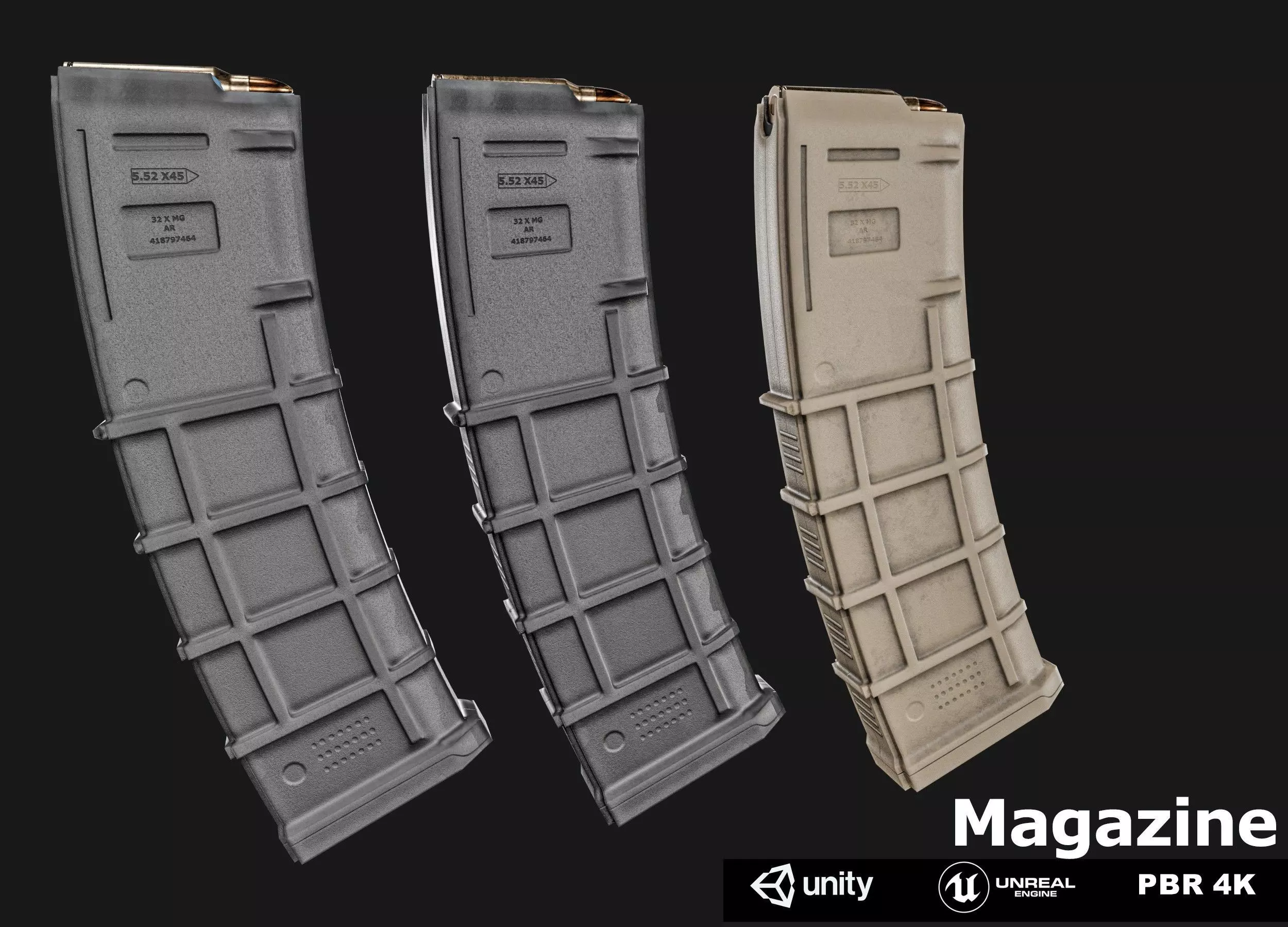 AR-15 Magazines Low-poly 3D model