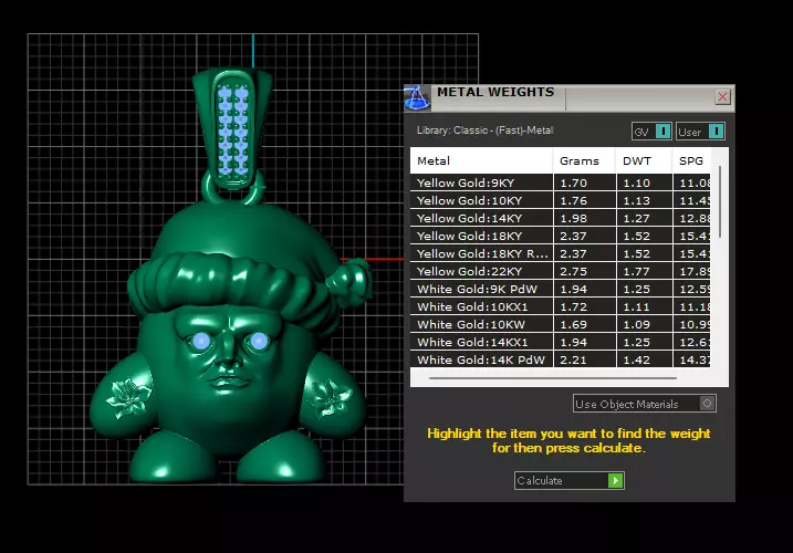 Gold Santa-Inspired Character Pendant 3D print model_6